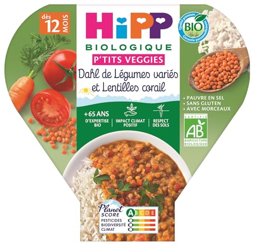 HiPP P'Tits Veggies assiette bébé dahl lentilles 12 mois 230g