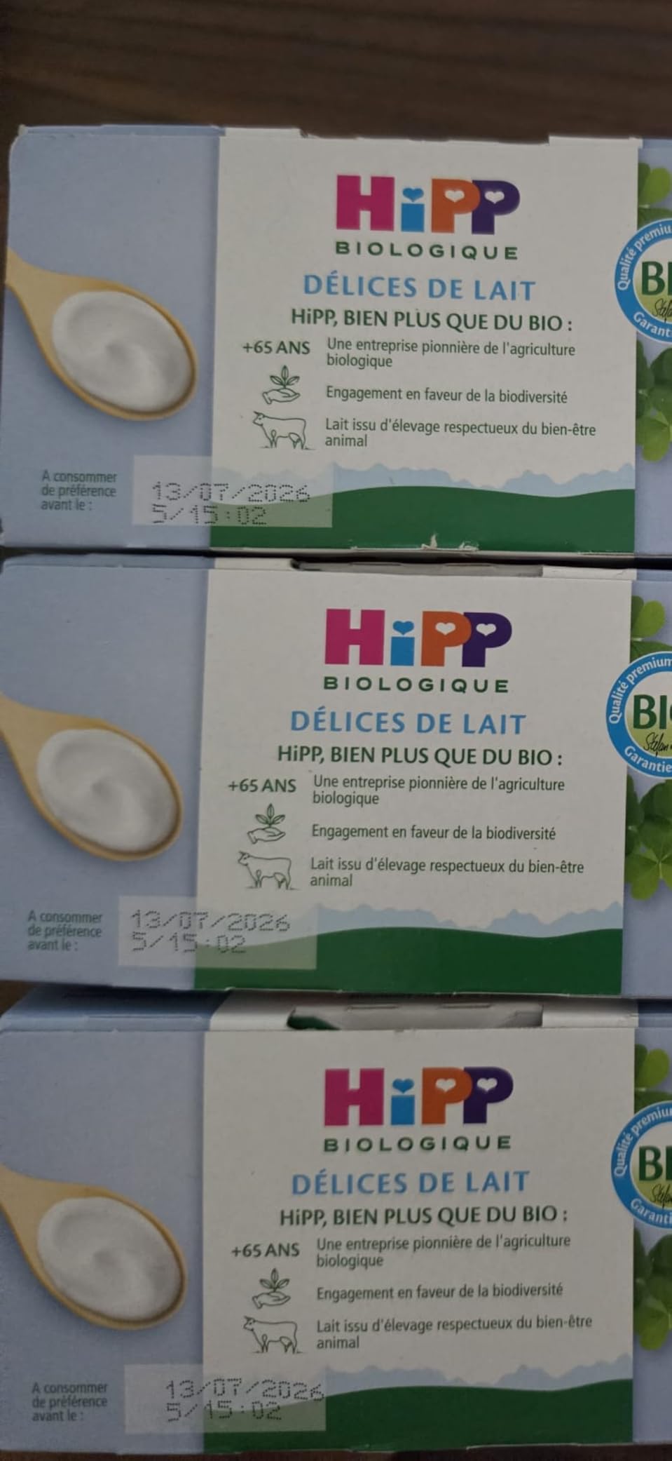 HiPP Délices de Lait Fromage Blanc dessert bébé 6x4x100g