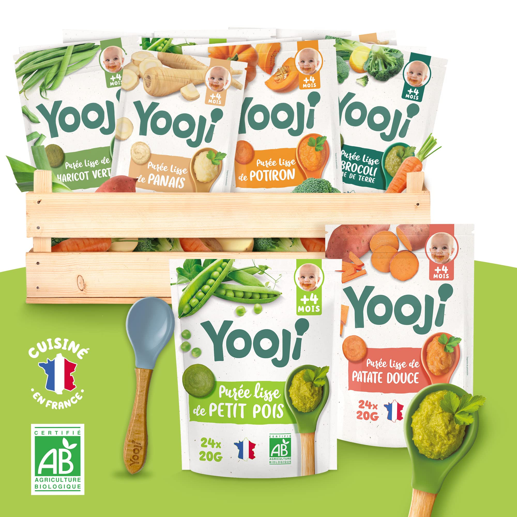 Yooji Purée lisse légumes bio bébé 32 repas surgelés