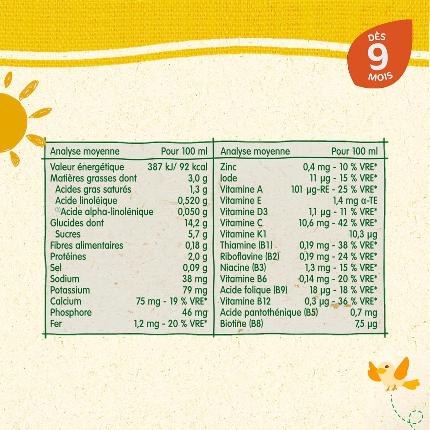 Blédina Blédidej Madeleine céréales lactées 9 mois 12x250ml