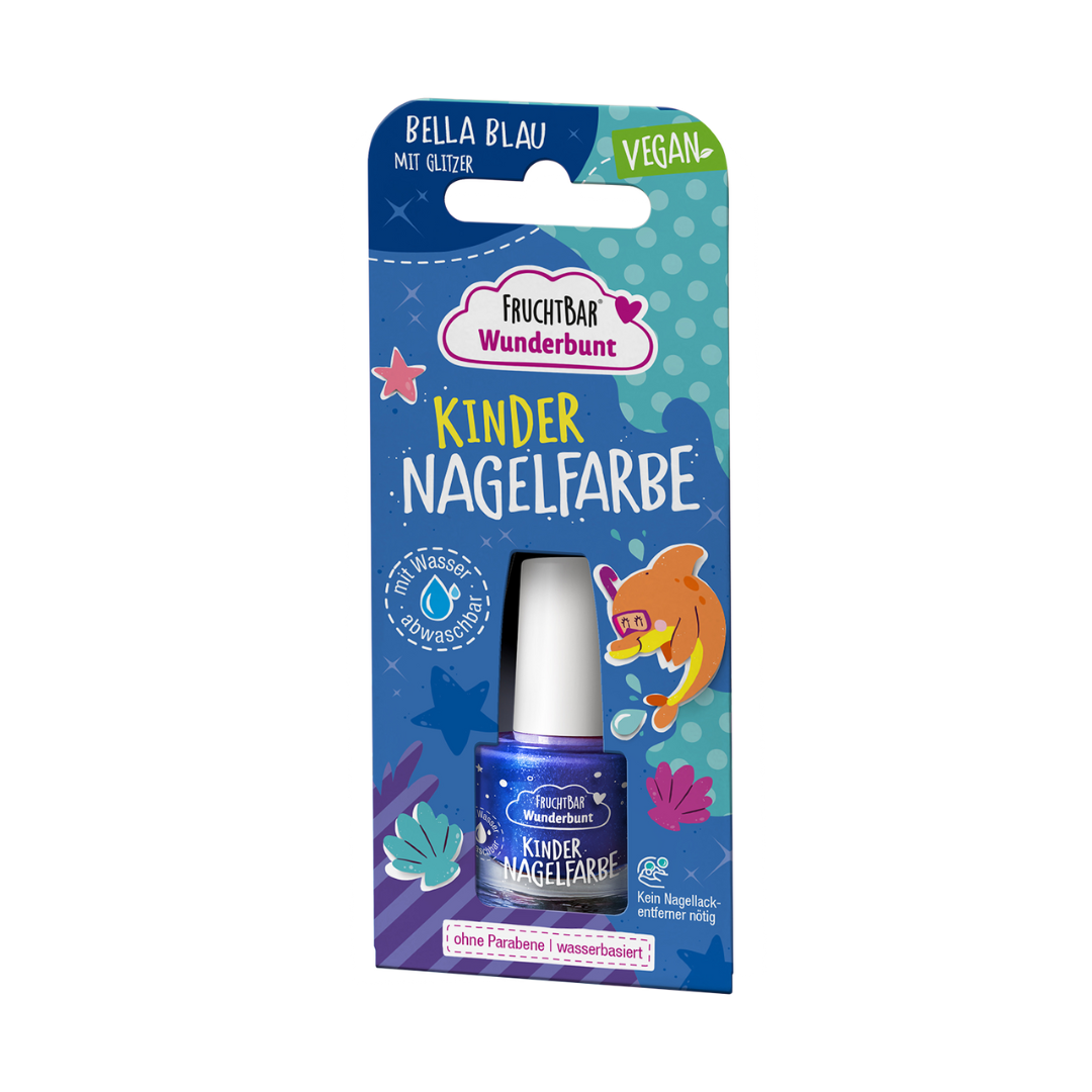 FruchtBar Bella Blau vernis enfant bleu paillettes à l'unité