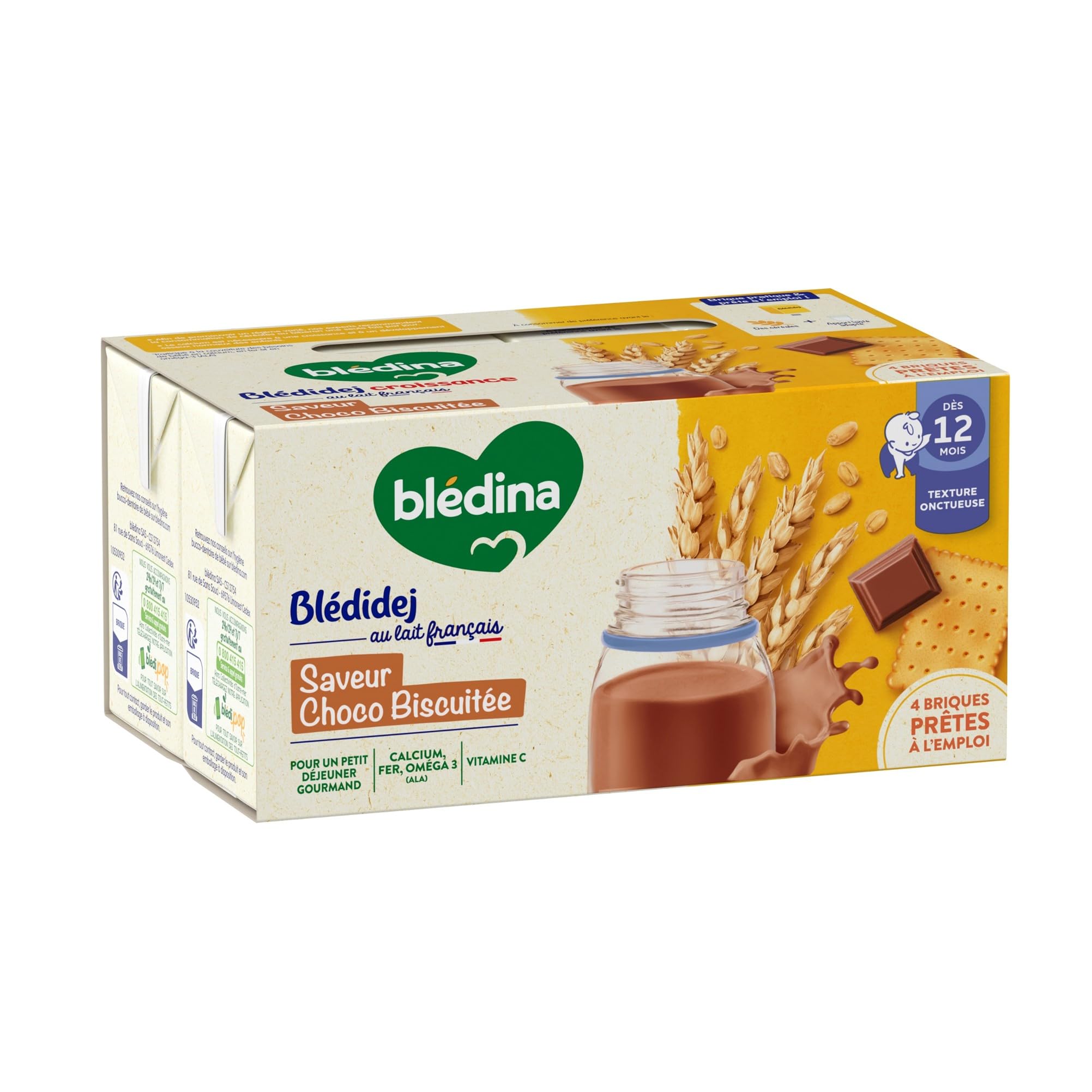 Blédina Blédidej Croissance Céréales Lactées Choco Biscuité 250ml x12