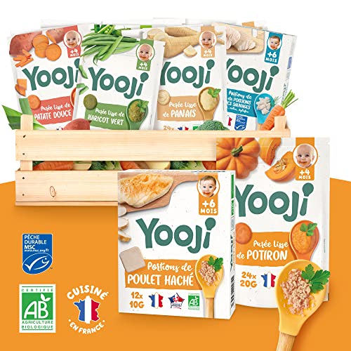 Yooji Purée lisse 40 repas bébé bio surgelé 4 mois légumes viande