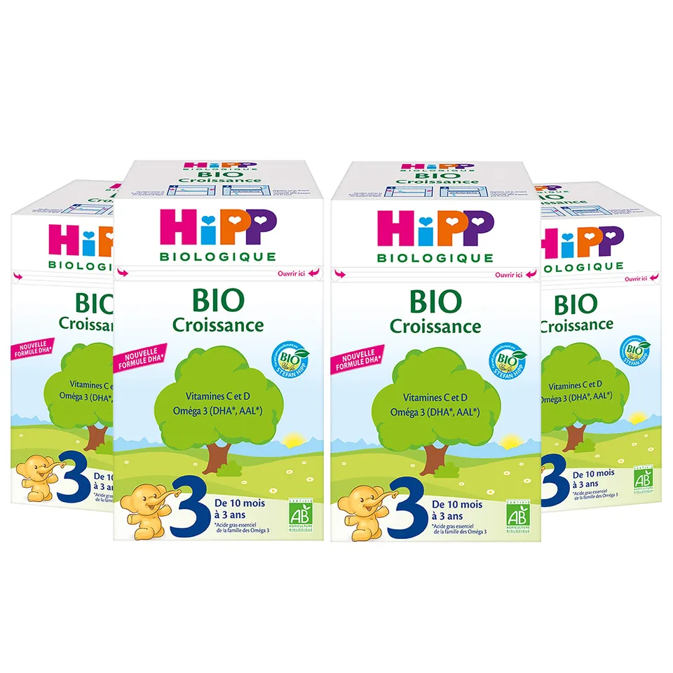 HiPP Laits Croissance Lait 3 Bio 700g lot de 4 dès 10 mois