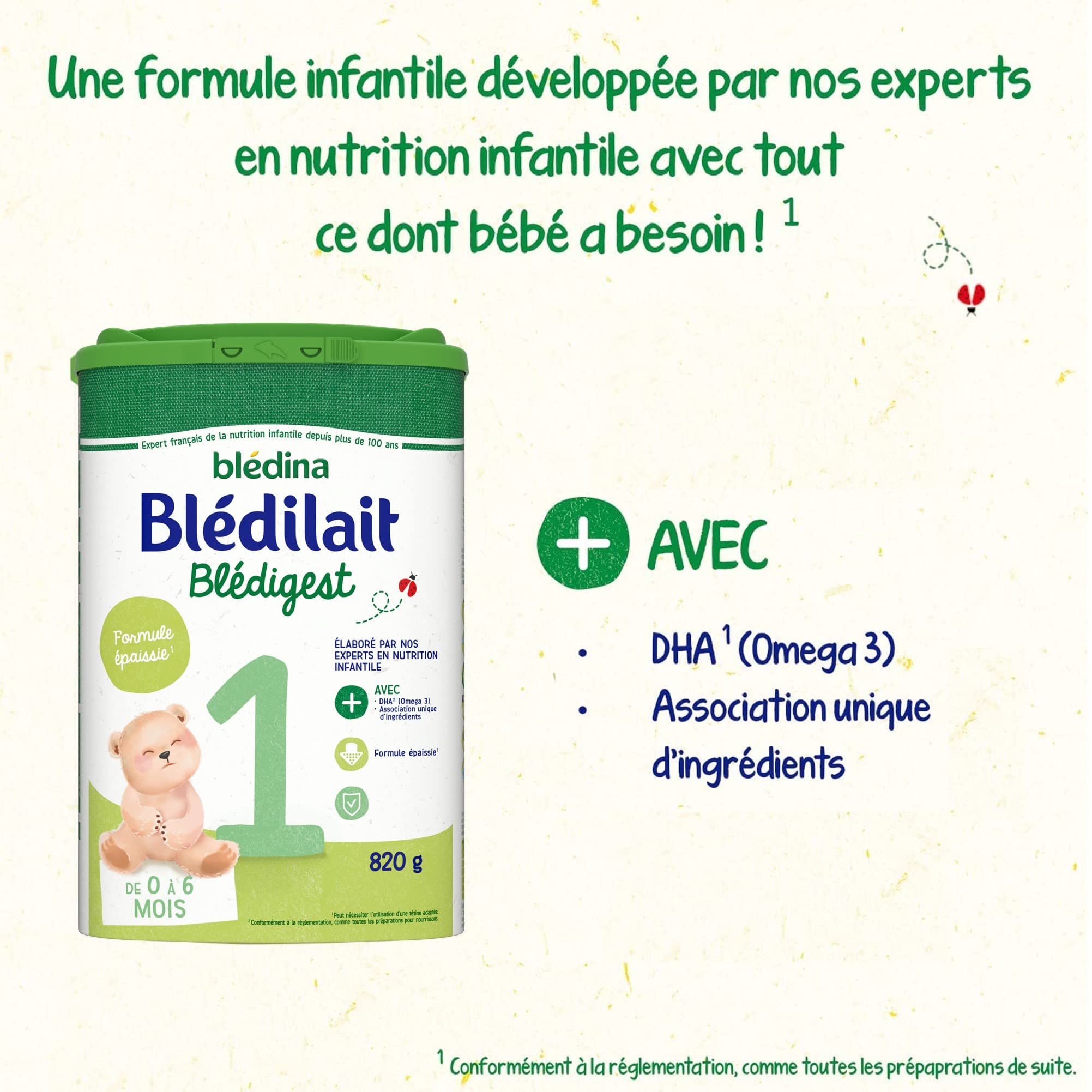 Blédina Blédilait Blédigest 1 lait nourrisson 0-6 mois 3x820g