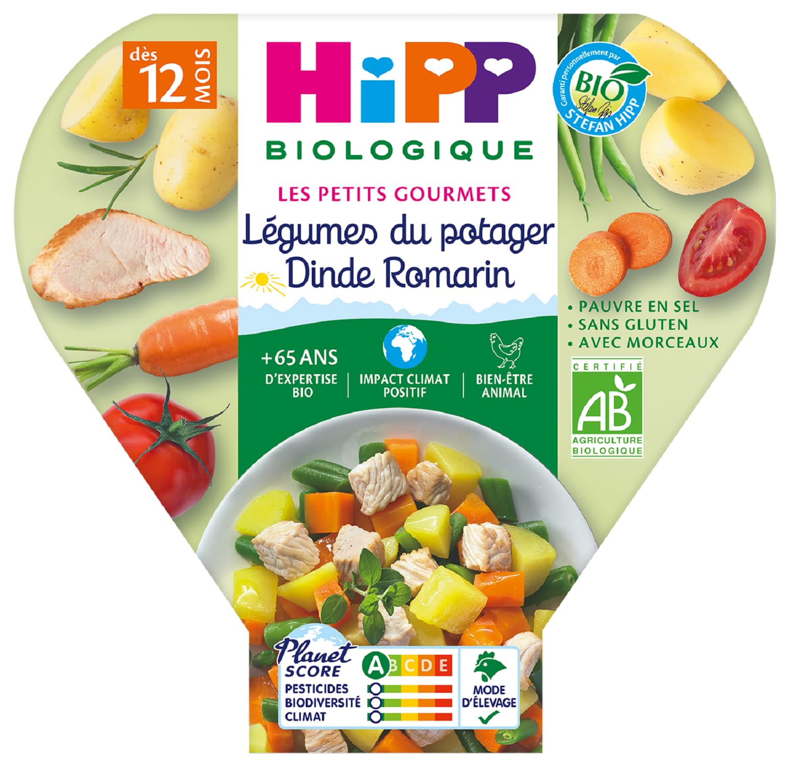 HiPP Petits Gourmets Légumes Dinde Assiette 230 g Bio