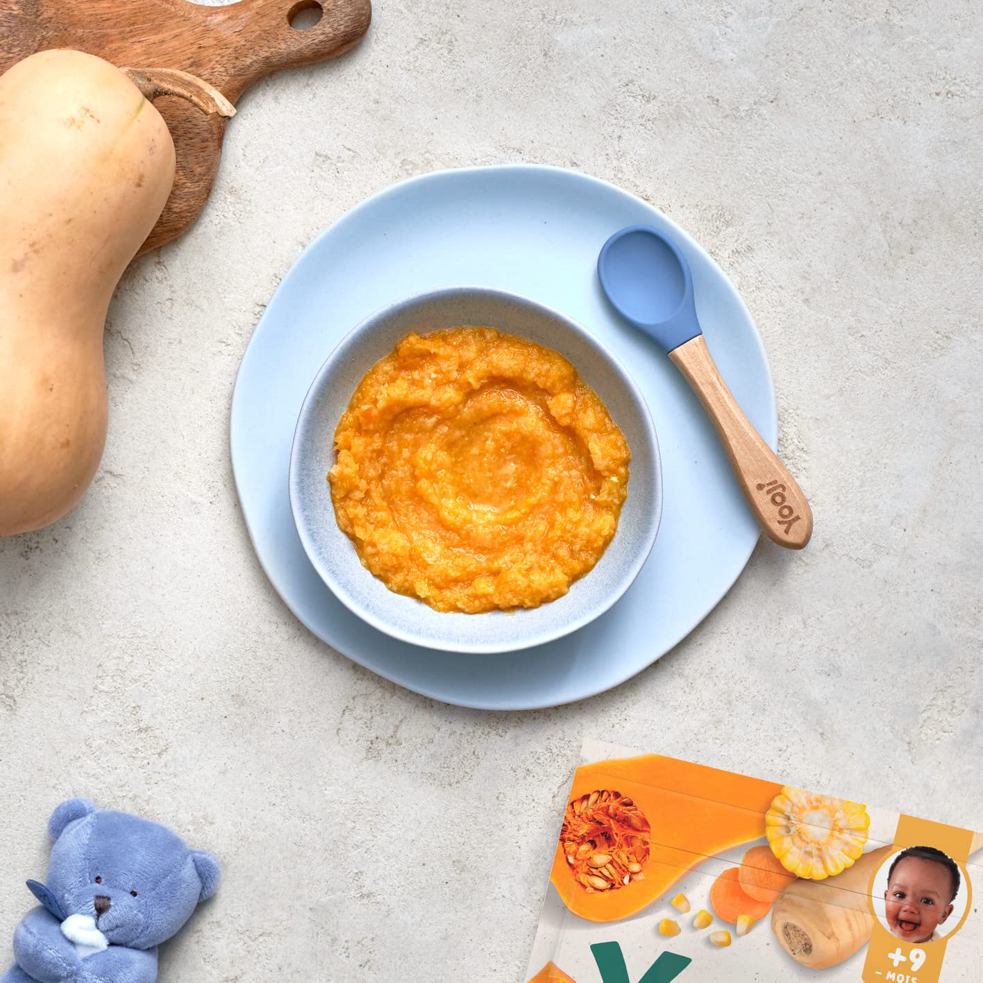 Yooji Purée Lisse Courge Butternut Bio Lot 3x480g dès 4 mois