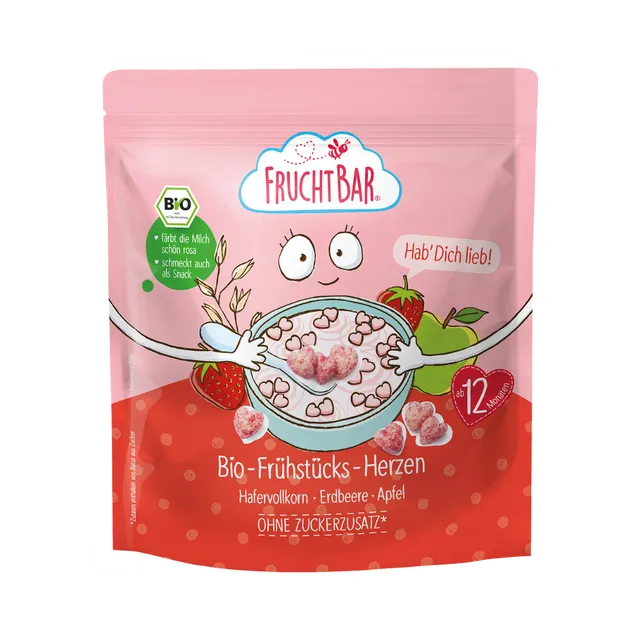 FruchtBar Bio Frühstück Hab Dich Lieb Cœurs Bébé 12 Mois