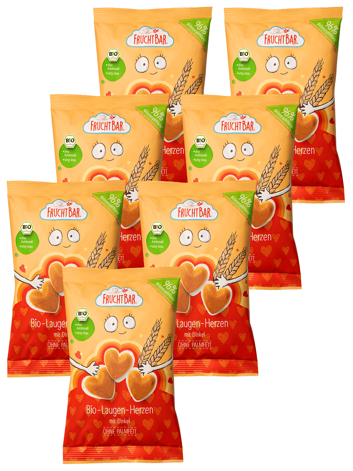 FruchtBar Bio Snacks coeurs bretzel épeautre pièce