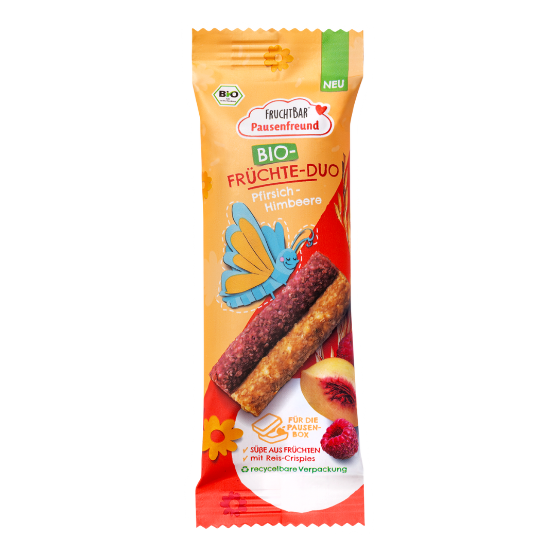 FruchtBar Bio Riegel Früchte Duo barre fruits pêche-framboise dès 3 ans