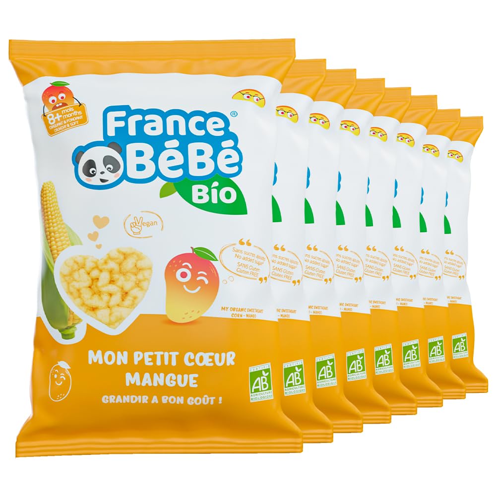 France Bébé Petit coeur maïs biscuit bébé 8x30g mangue