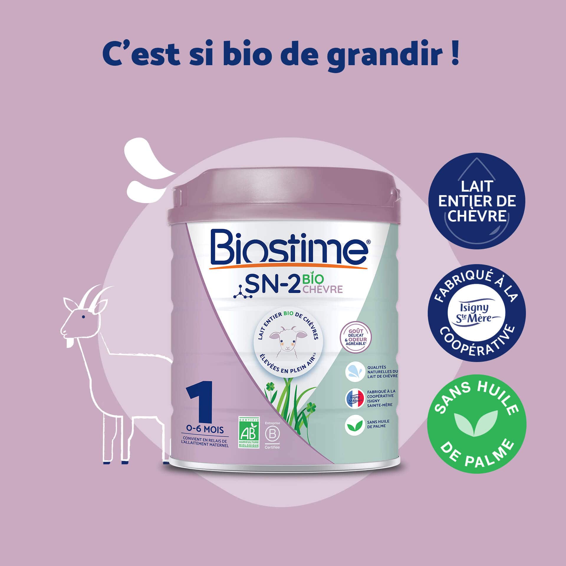 Biostime Laits infantiles lait de chèvre 1er âge 1 boîte bio