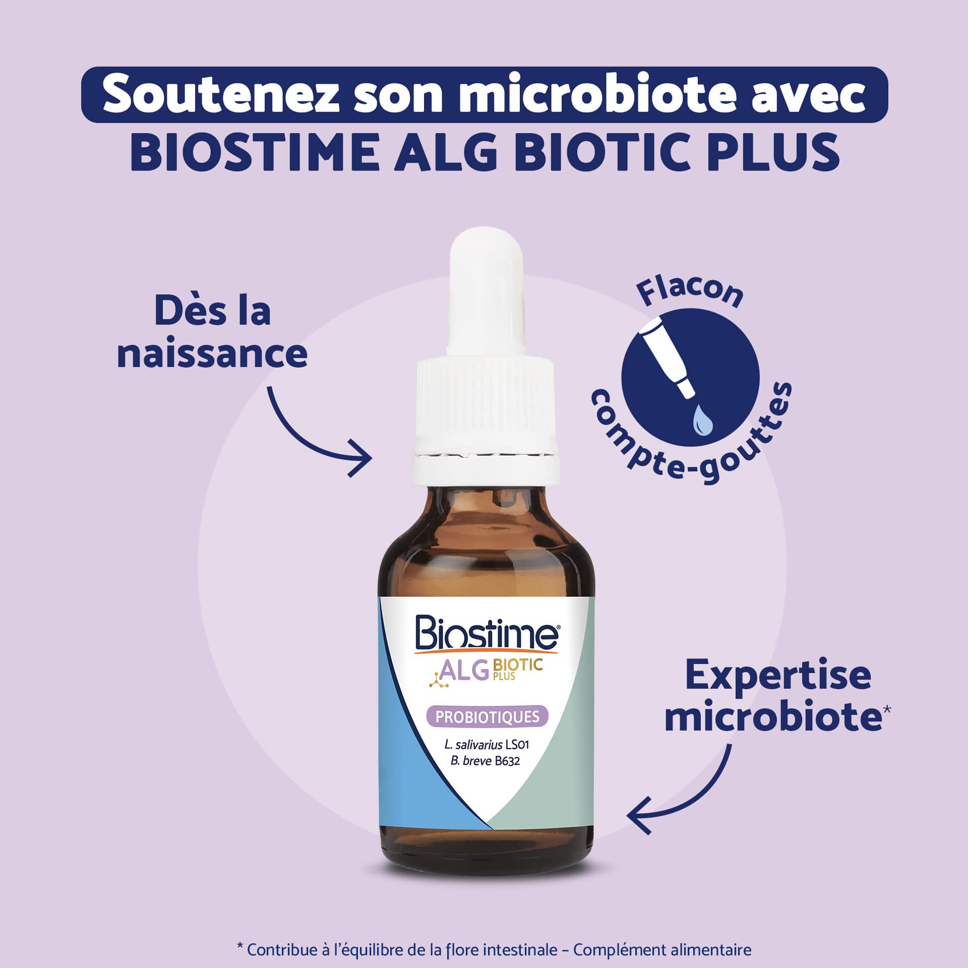 Biostime Alg Biotic Plus probiotique bébé 10 gouttes bio dès naissance