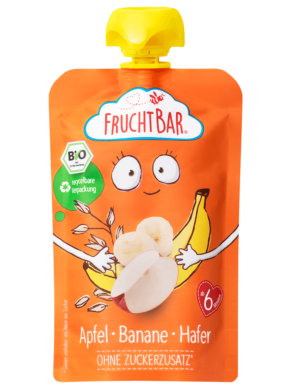 FruchtBar Bio Quetschies Pomme Banane Avoine gourde 6 mois