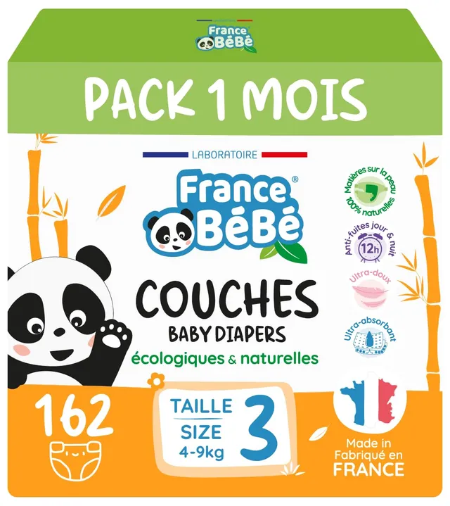 France Bébé Couches écologiques taille 3 couches 4-9 kg lot 162