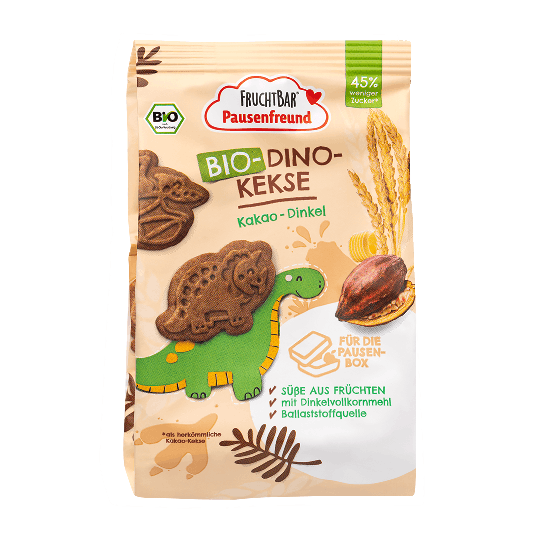 FruchtBar Bio Kekse Dino Biscuit Cacao Épeautre Pièce
