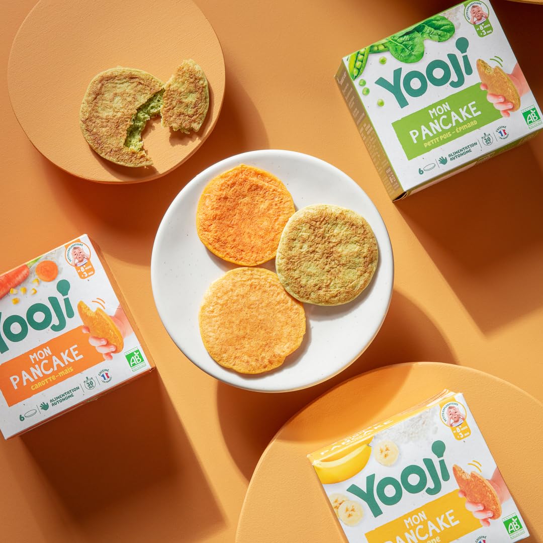 Yooji Pancakes pancake bébé 8 mois trio 9x120g fruits légumes
