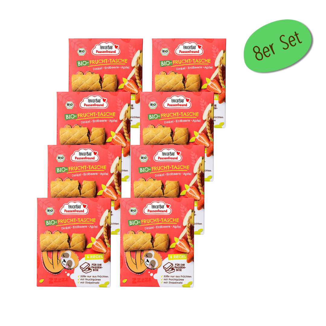 FruchtBar Bio Snacks poche épeautre fraise pomme 3 ans à l'unité