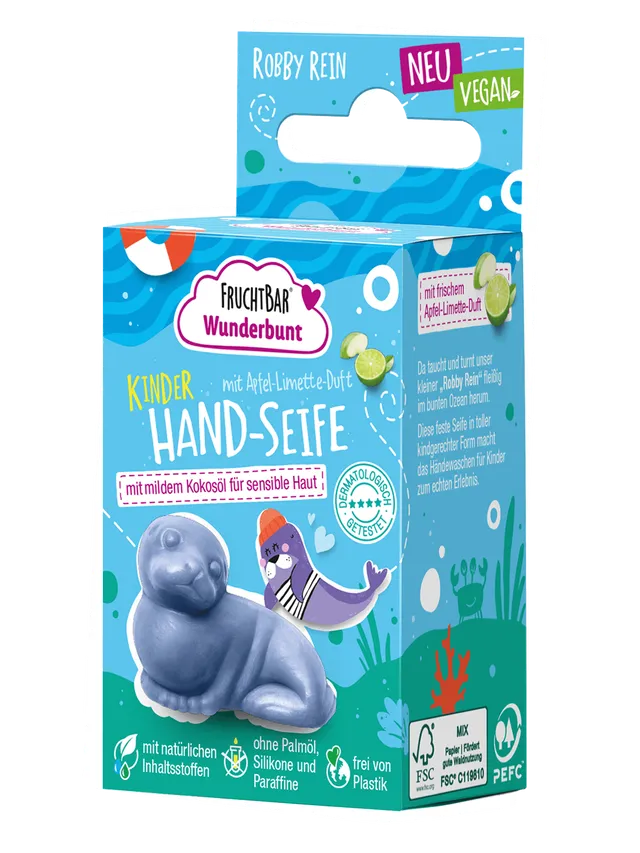 FruchtBar Robby Rein savon solide enfant pomme-lime dès 3 ans