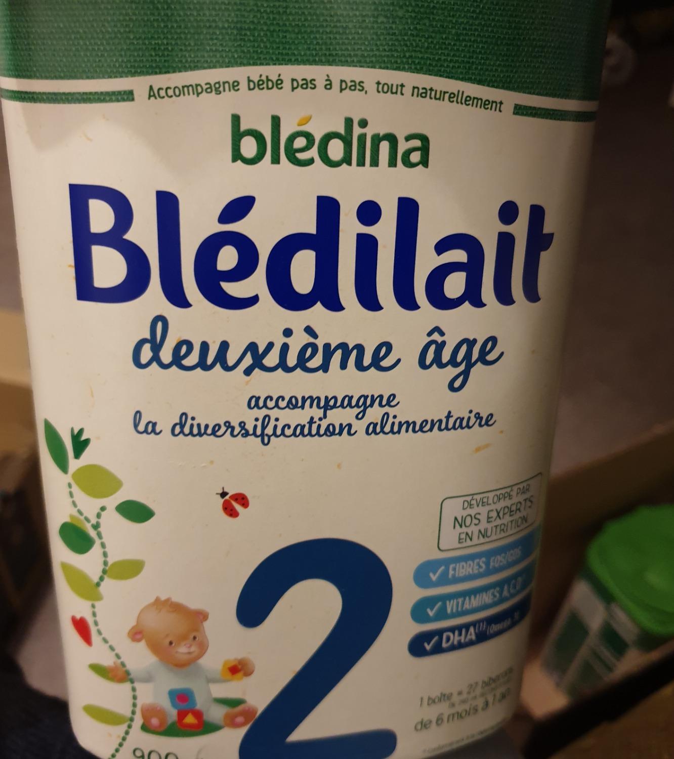 Blédina Blédilait 2 Lait en Poudre 6-12 Mois 900g x3 au DHA