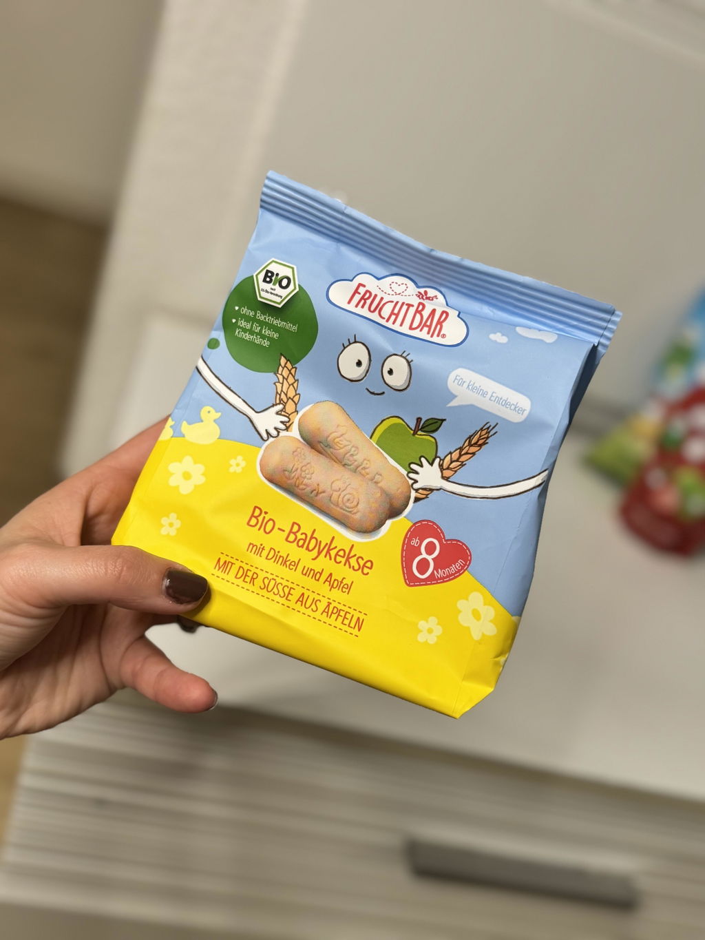 FruchtBar Bio Kekse biscuits bébé épeautre pomme pièce dès 8 mois