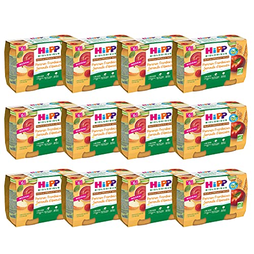 HiPP Biologique Pommes Abricots Blé Ancien compote bébé 6 mois lot 24