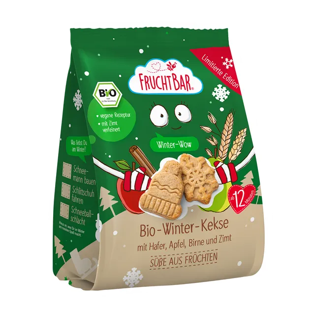 FruchtBar Bio Kekse hiver biscuit bio épeautre 12 mois