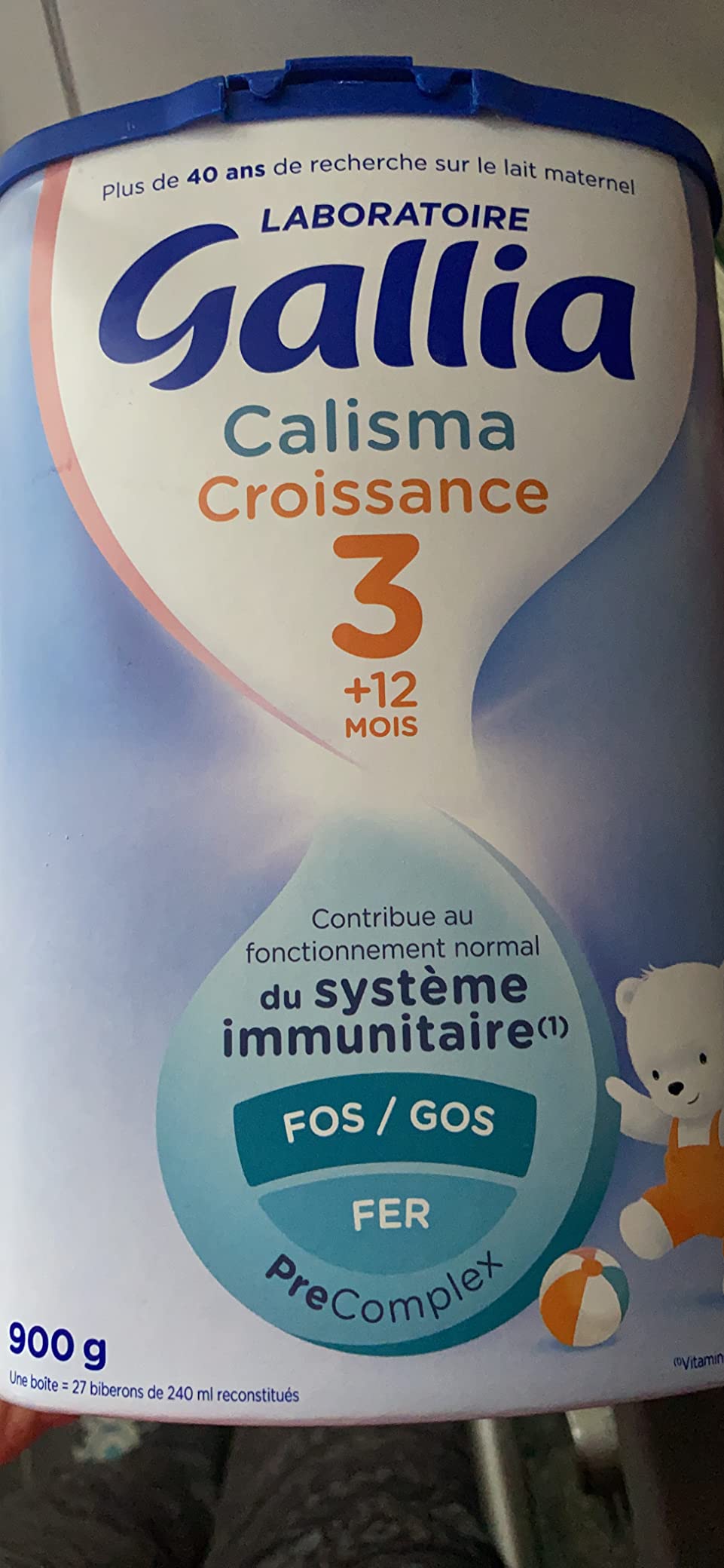 Gallia Calisma 3 Lait en Poudre Croissance 12 Mois 900g x3 au Fer