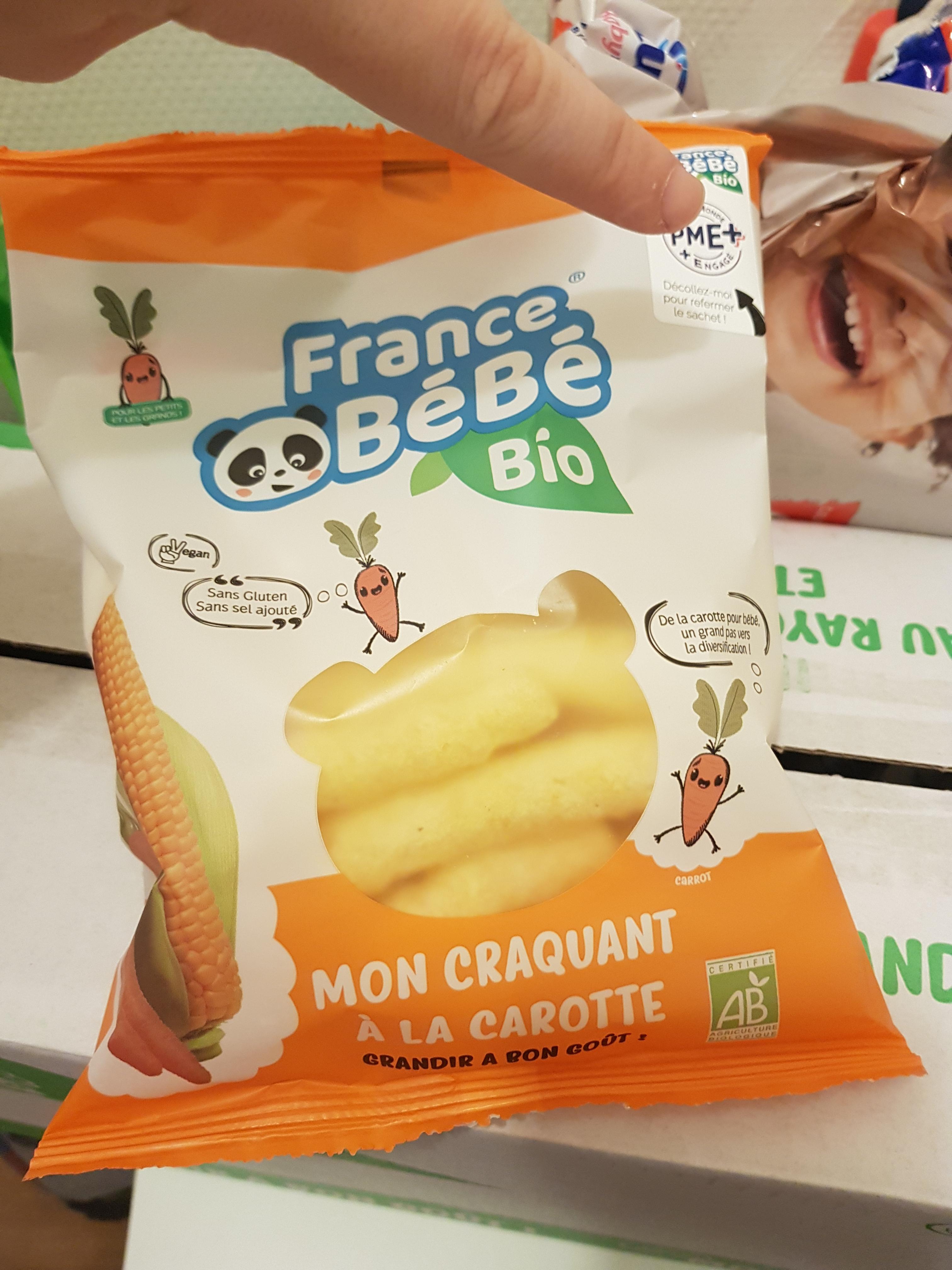 France Bébé Maïs Soufflé Carotte Biscuit Bébé Bio 8x20g