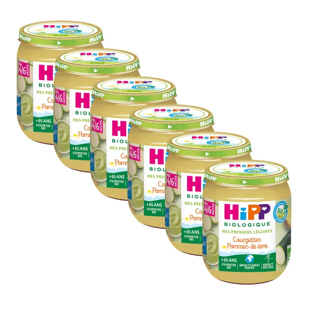 HiPP Courgettes Pommes de terre pot bébé 6x125g