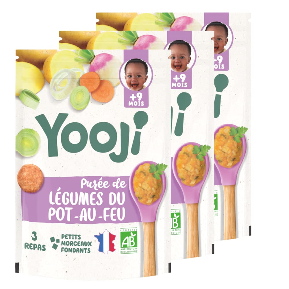 Yooji Purée Lisse Courge Butternut Bio Lot 3x480g dès 4 mois