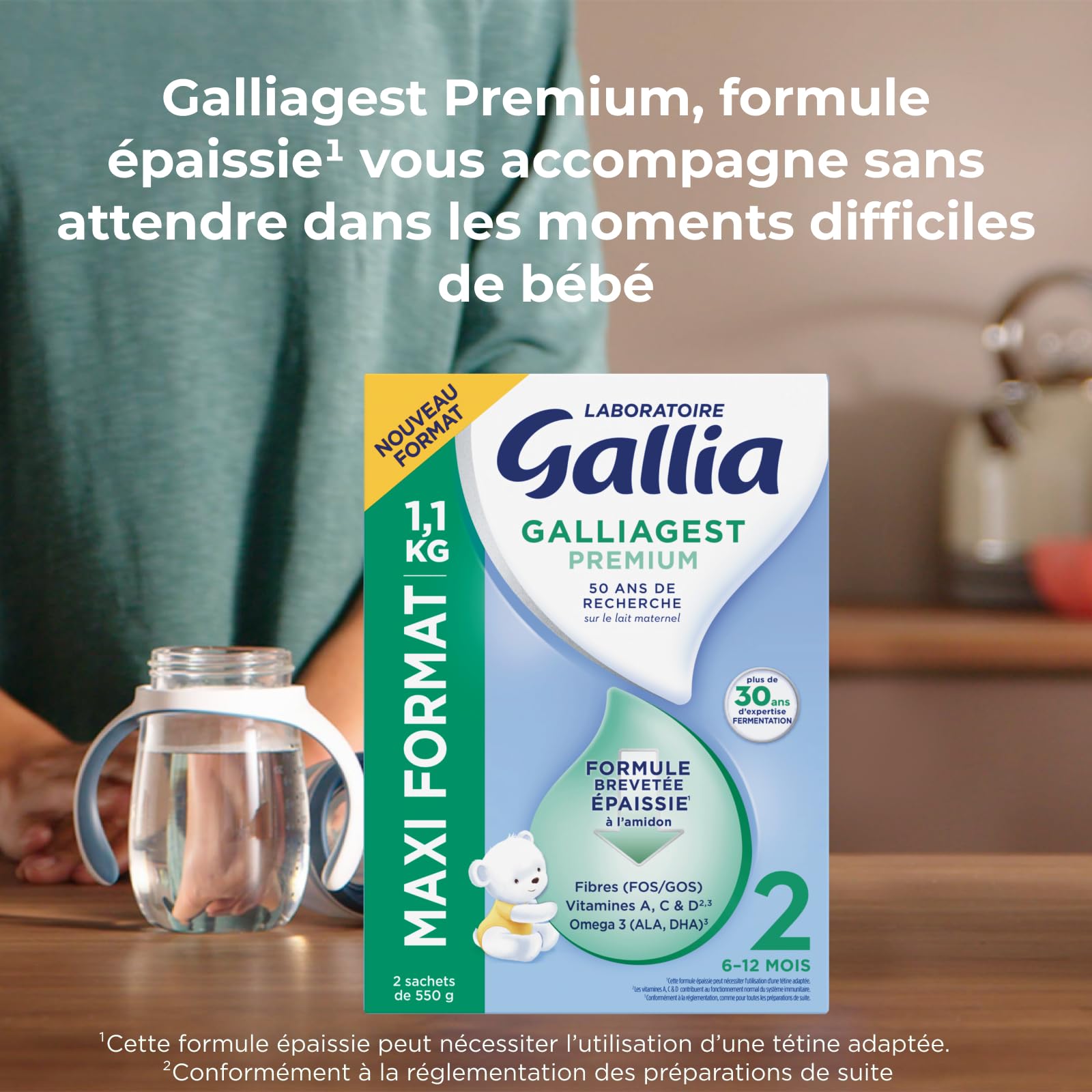 Gallia Galliagest Premium 2 Lait Poudre 1,1 kg Lot 3