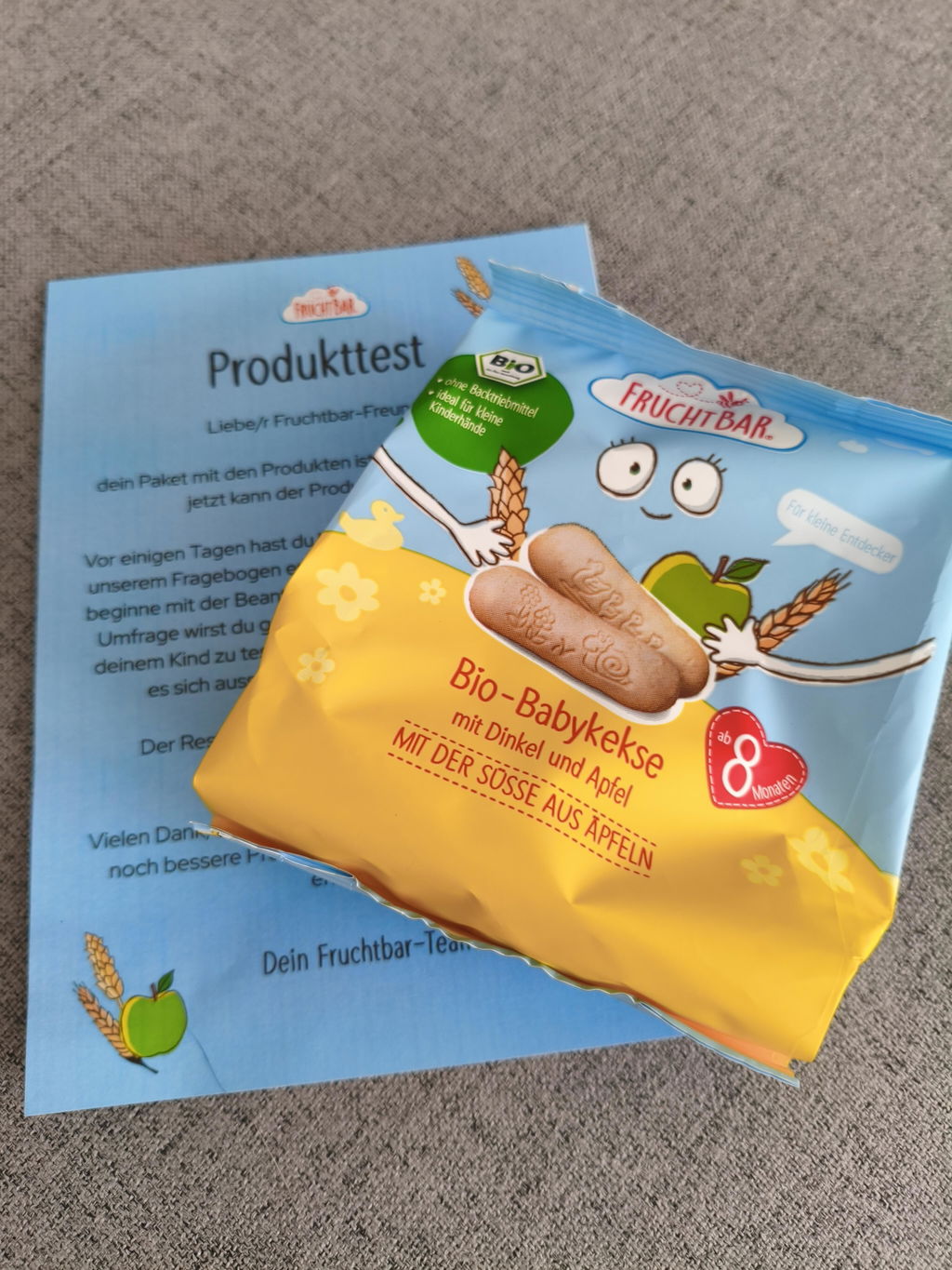 FruchtBar Bio Kekse biscuits bébé épeautre pomme pièce dès 8 mois