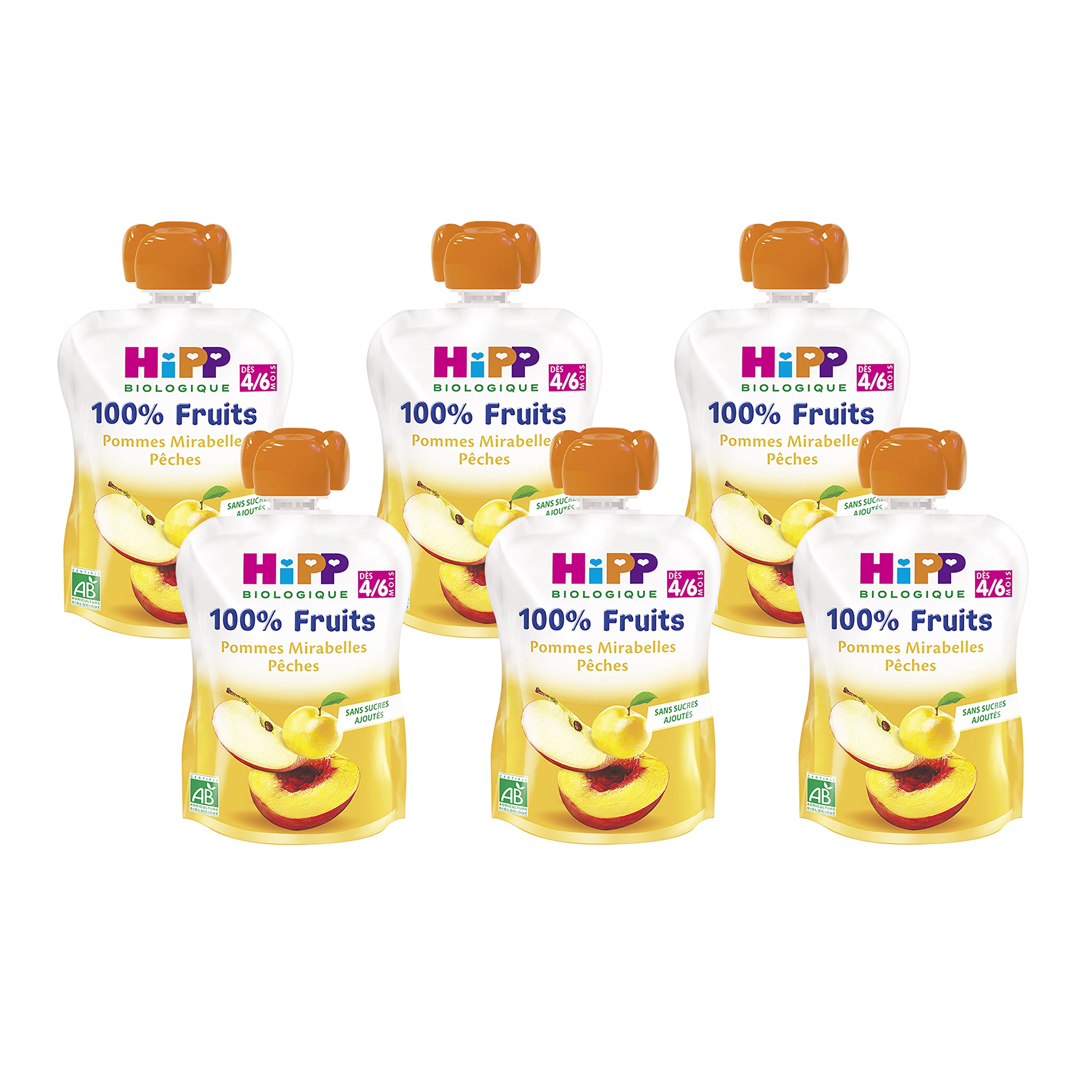 HiPP Fruits Pomme Poire Épeautre gourde bébé bio 24x90g 6 mois