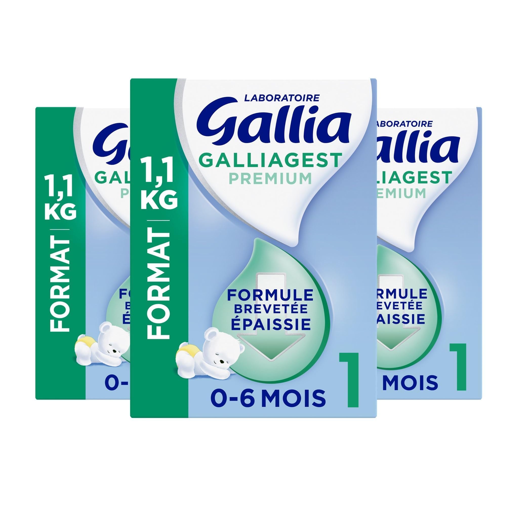 Gallia Galliagest Premium 1 lait poudre 0-6 mois 1,1kg lot 3