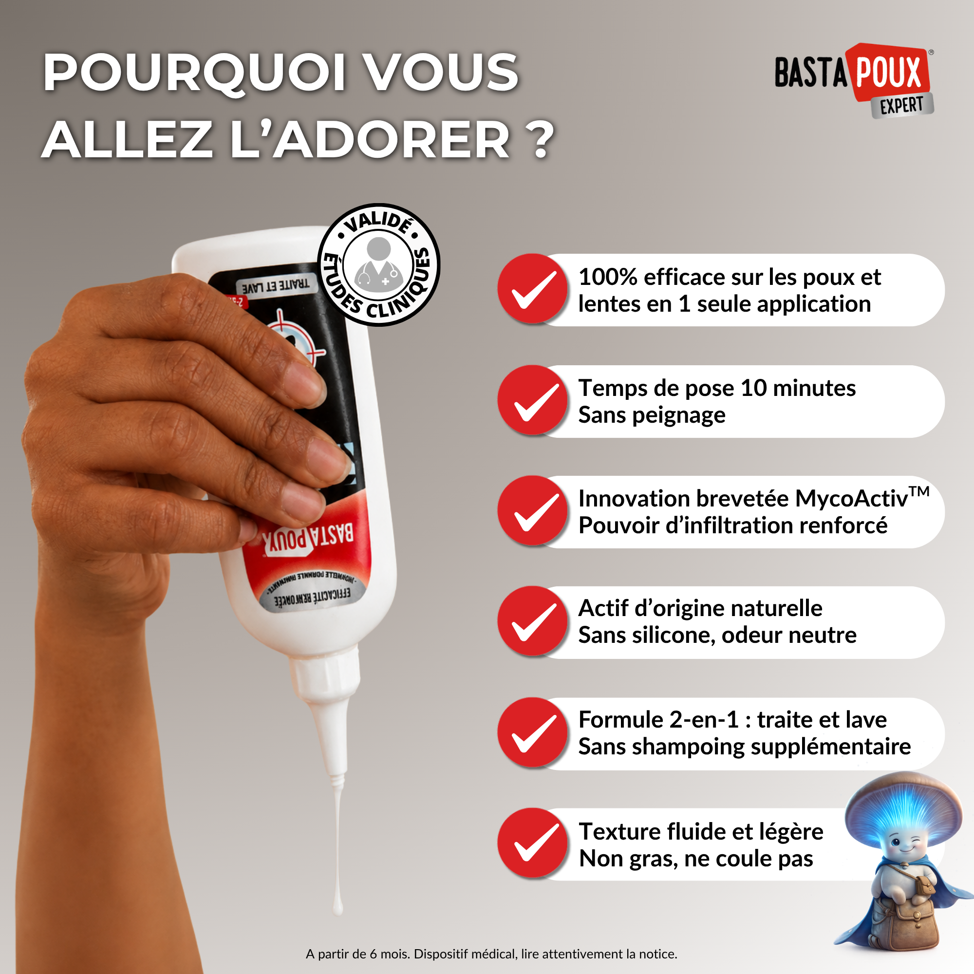 PediAct BastaPoux Expert Lotion 2-en-1 anti-poux 100 mL