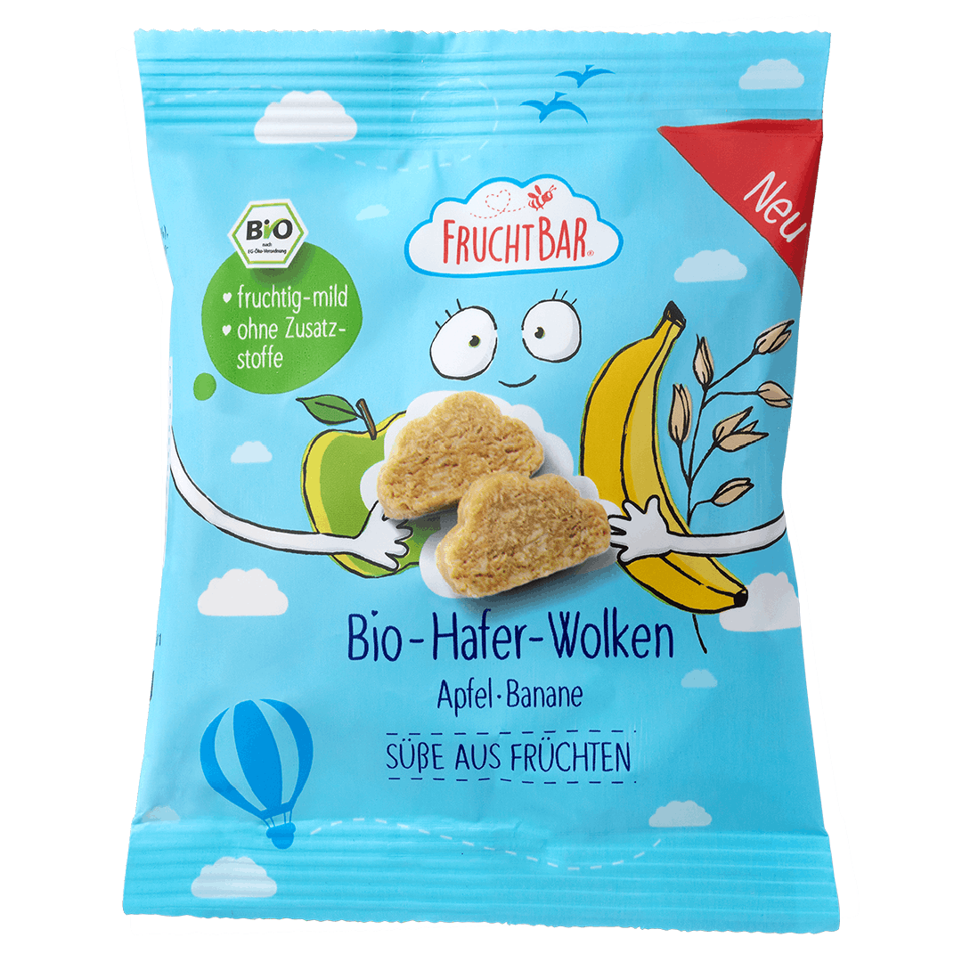 FruchtBar Bio Riegel barre avoine pomme banane 3 ans pièce