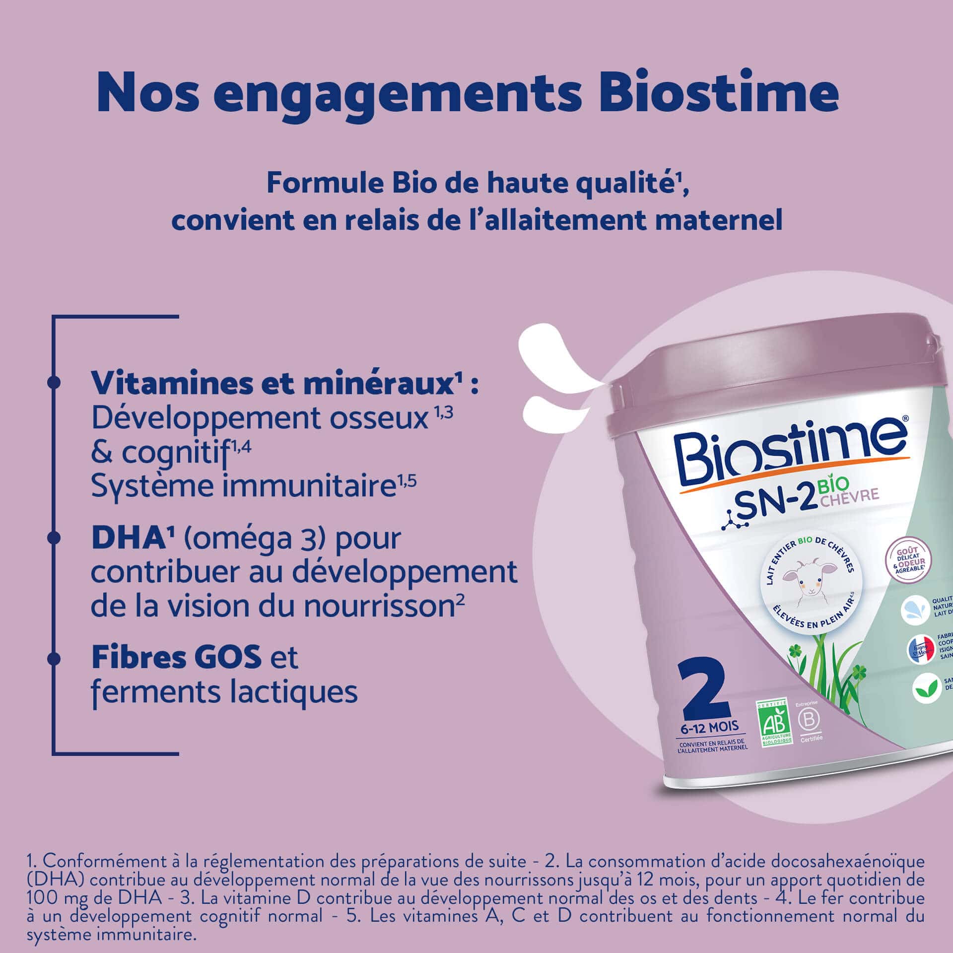 Biostime SN-2 Bio Chèvre Lait 2ème Âge bio 1 boîte