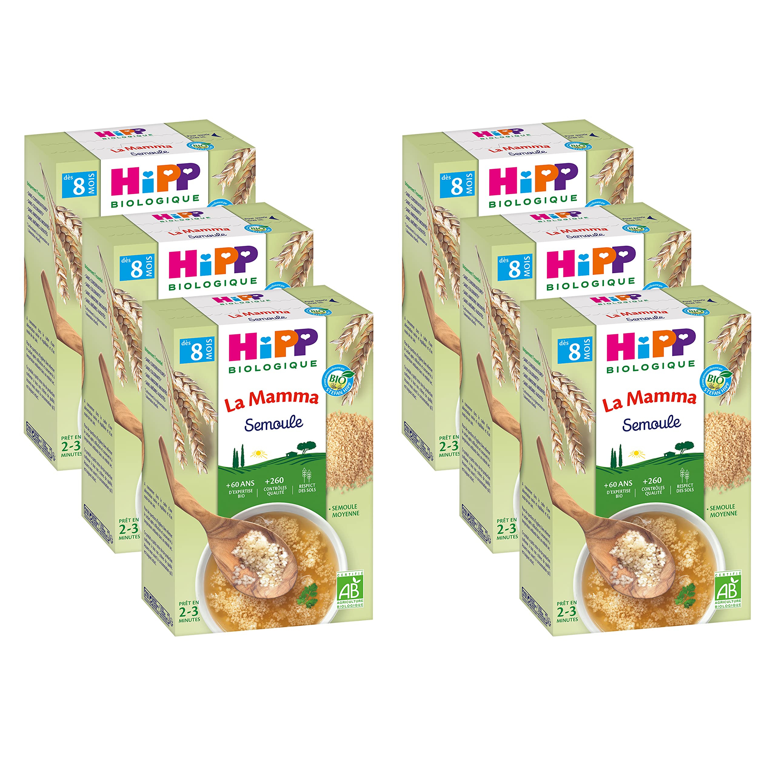 HiPP Céréales Pâtes Étoiles Bébé Bio 320 g Lot 6