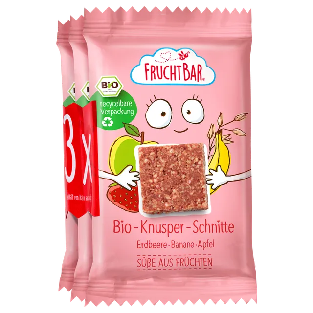 FruchtBar Bio Riegel barre céréales bébé pomme banane pièce