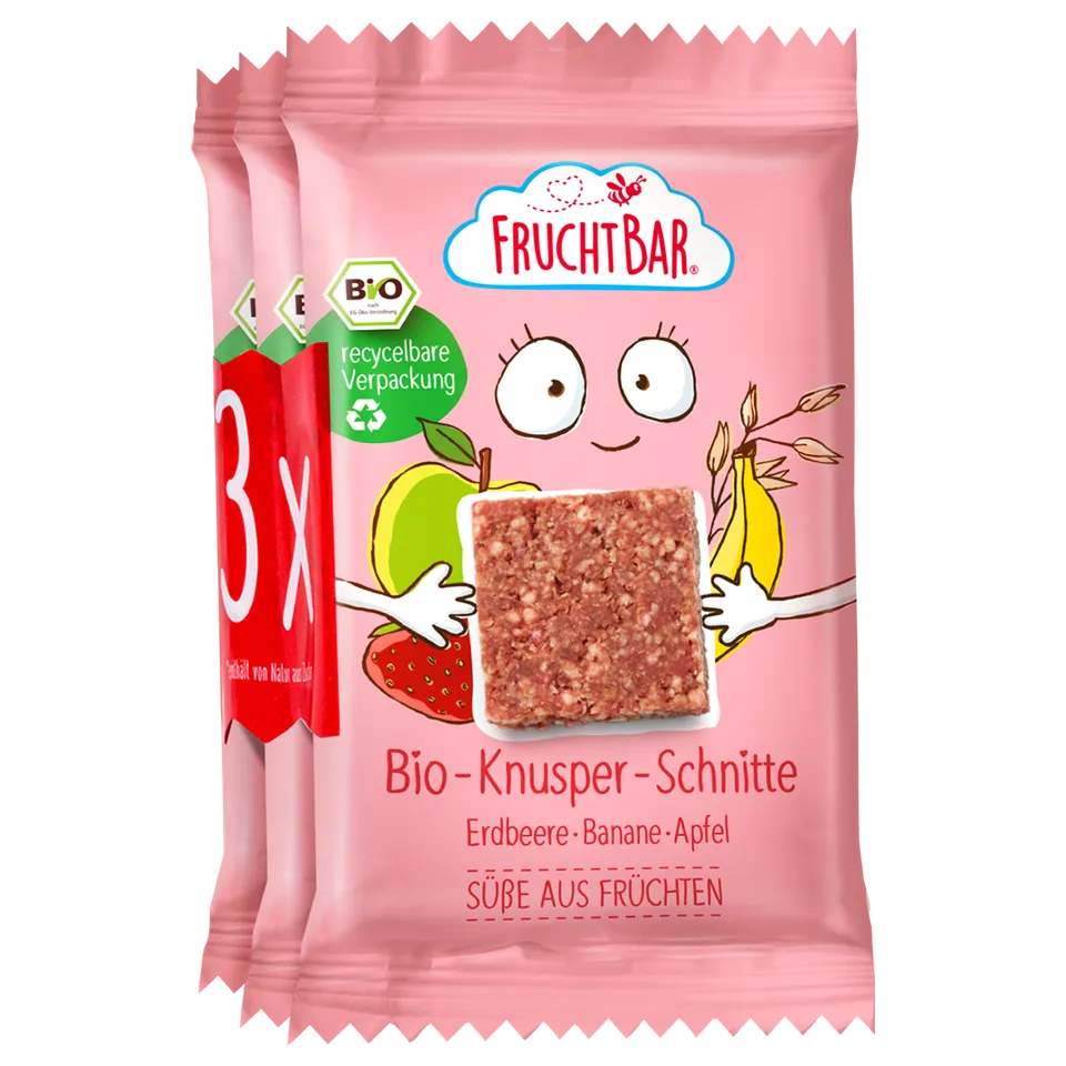 FruchtBar Bio Riegel barre céréales bébé pomme banane pièce