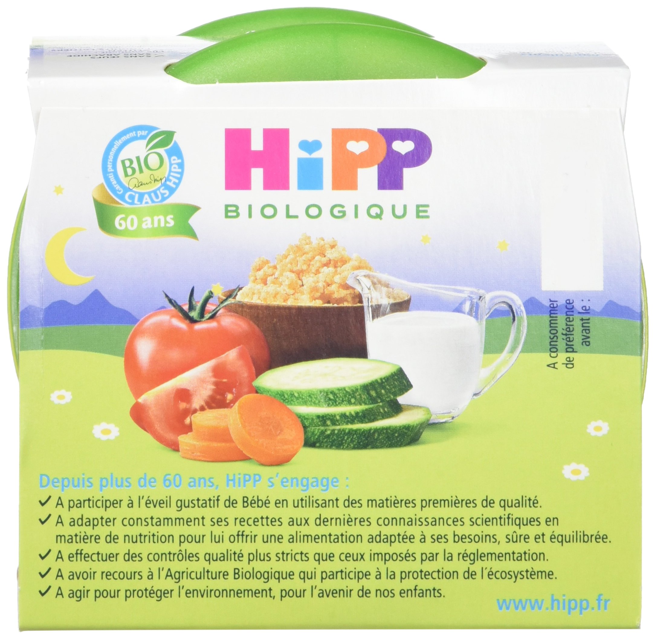 HiPP Menus du Soir Couscous plat bébé 12 mois 8x220g