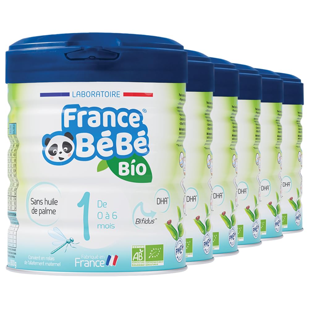 France Bébé Laits en poudre lait 1er âge bio 6x800g sans huile de palme
