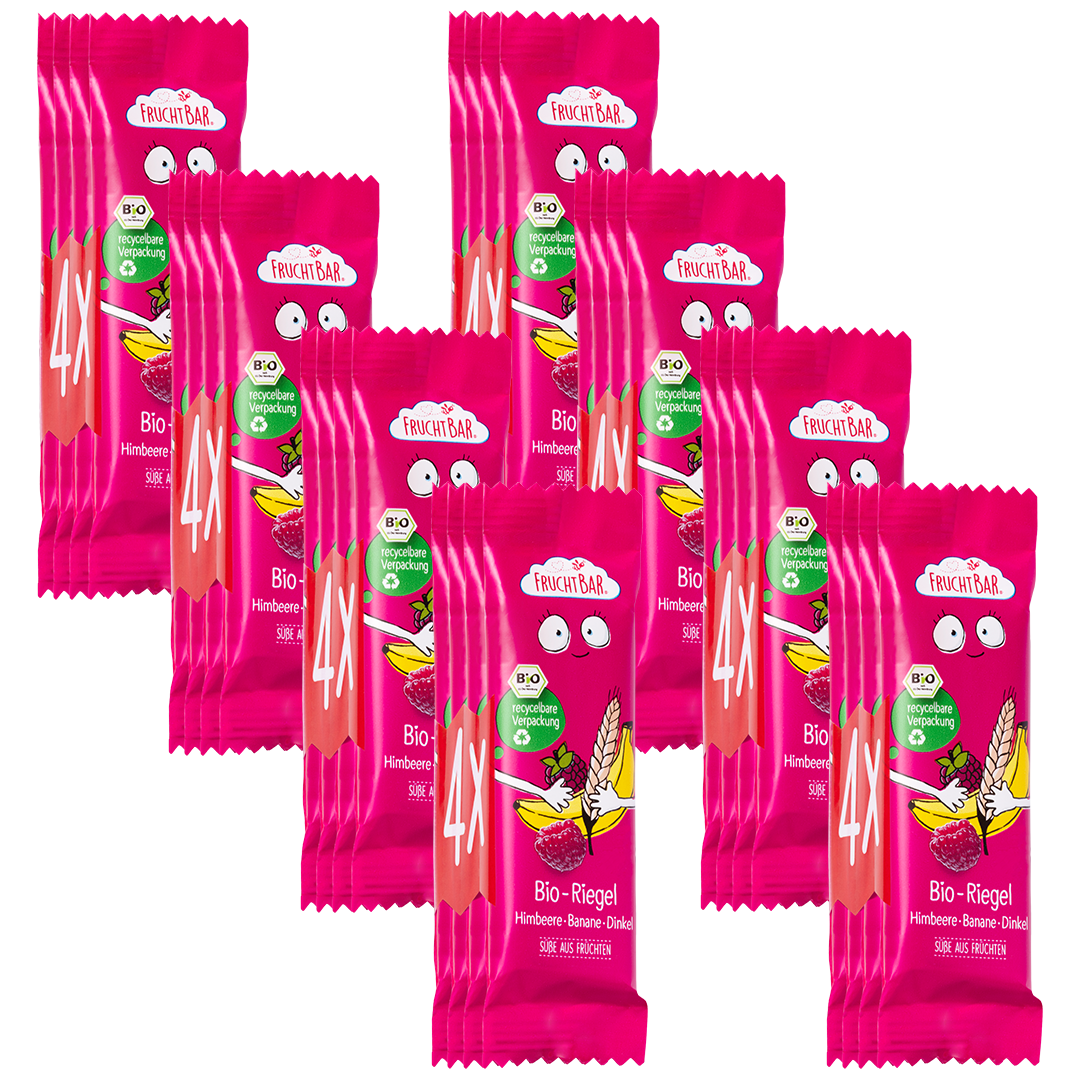 FruchtBar Bio Riegel Himbeere Banane barre avoine framboise