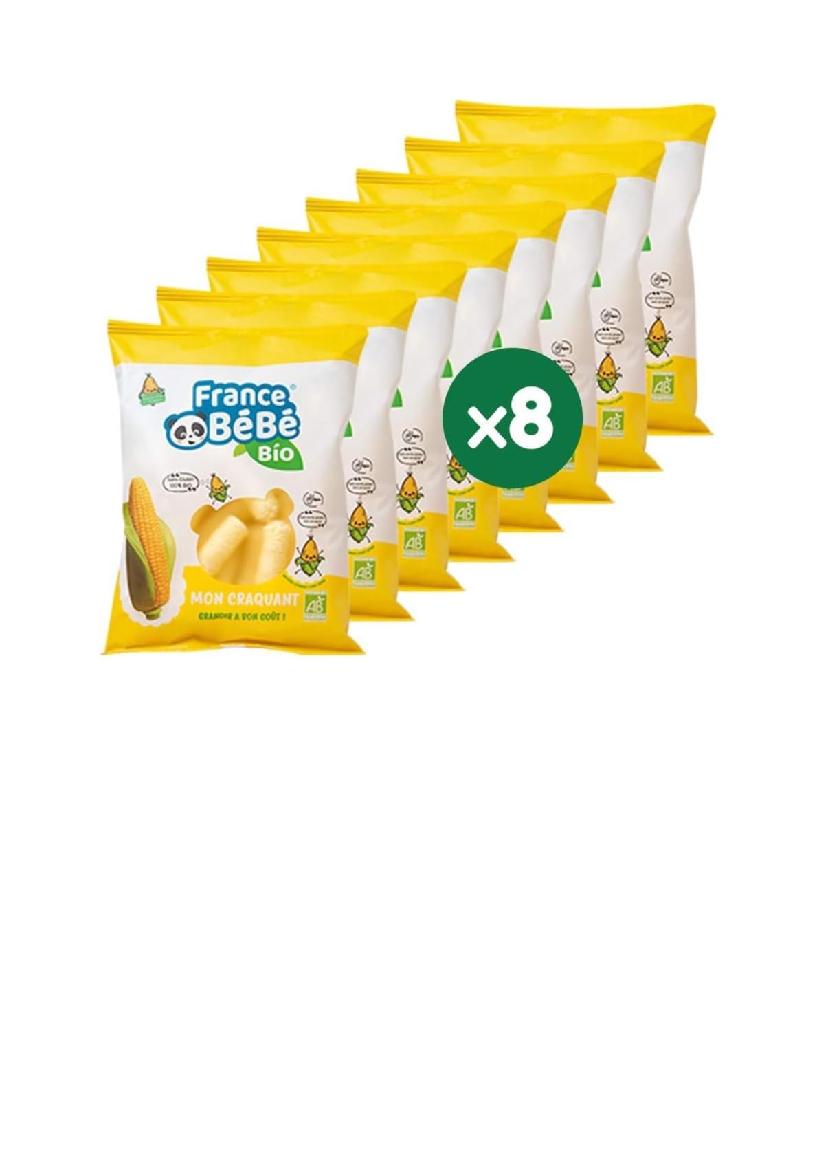 France Bébé Mon Craquant biscuit maïs soufflé bio 8x20g