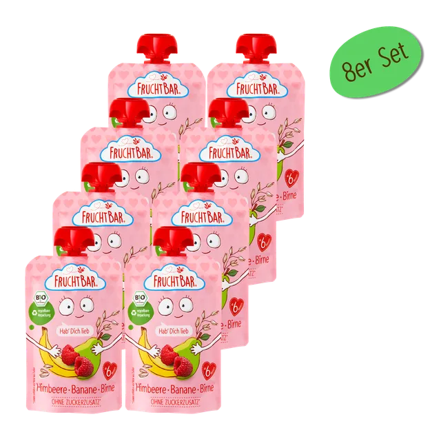 FruchtBar Bio Quetschies Je t'aime Framboise gourde bébé bio