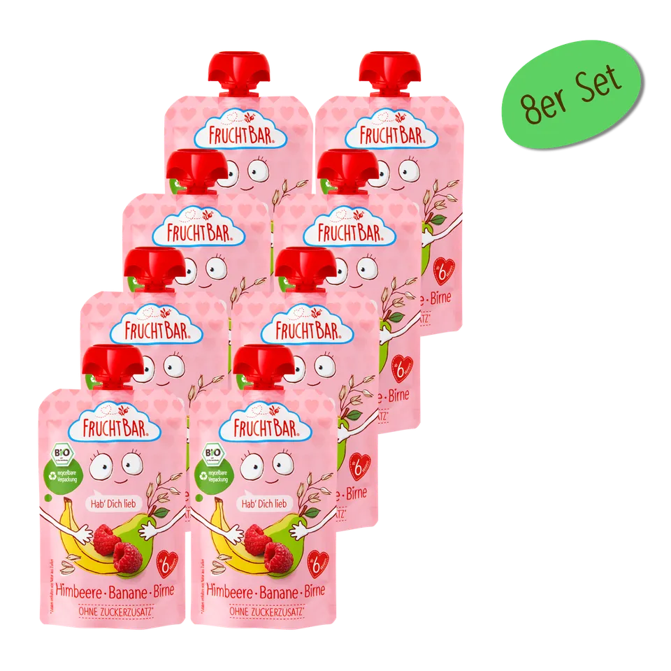 FruchtBar Bio Quetschies Je t'aime Framboise gourde bébé bio