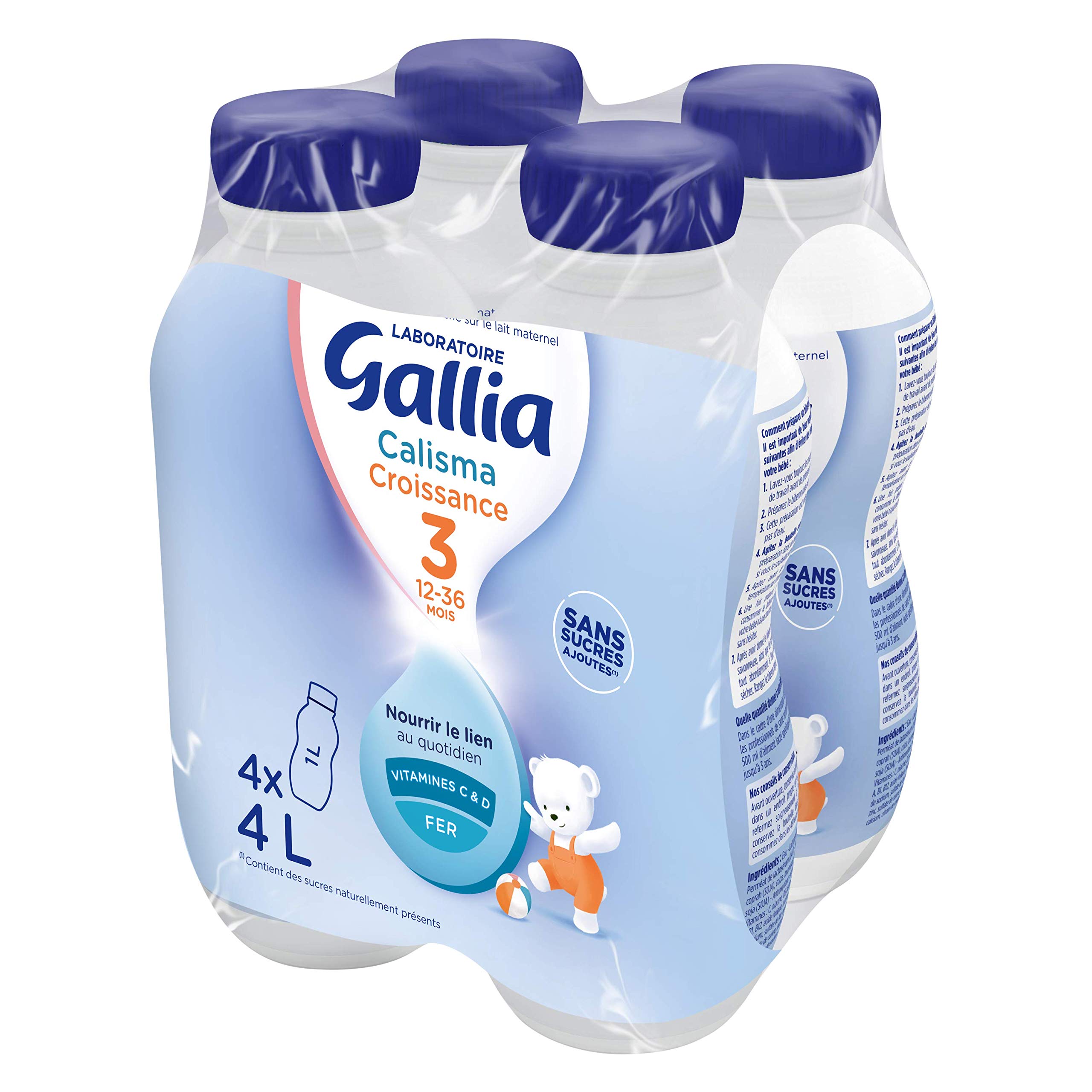 Gallia Calisma lait croissance liquide 12 mois 4x250ml