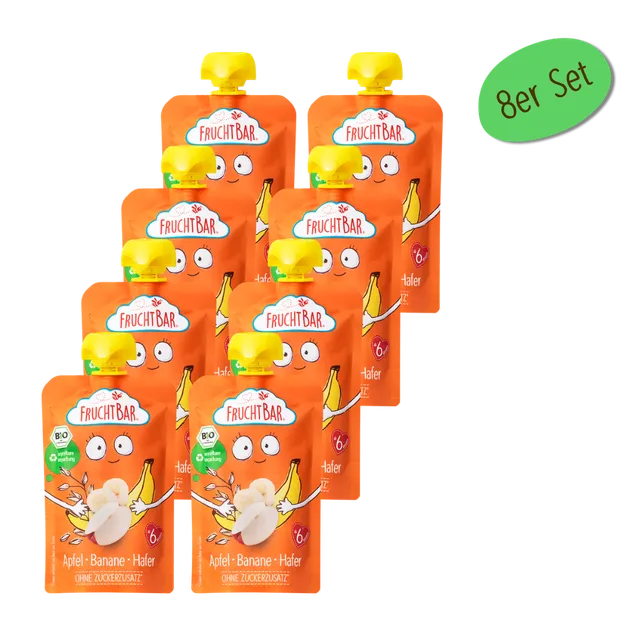 FruchtBar Bio Quetschies Pomme Banane Avoine gourde 6 mois