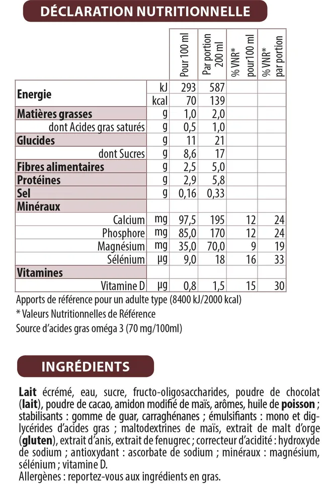 France Bébé Matilia boisson lactée allaitement chocolat lot de 6